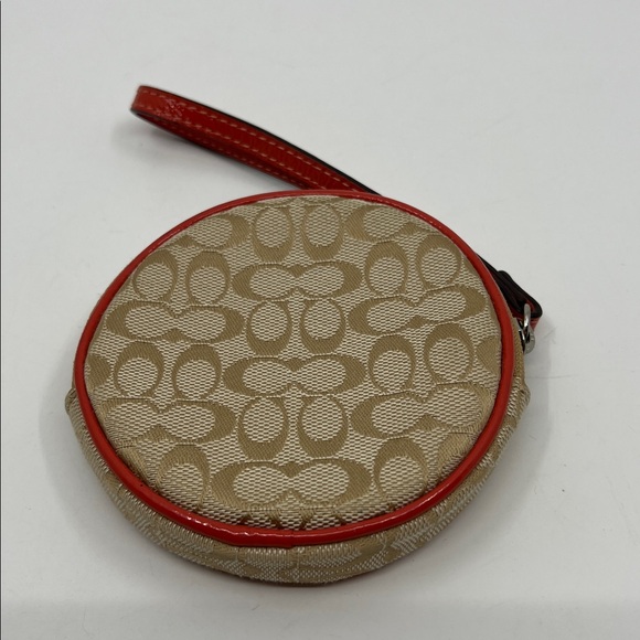 Coach Signature Coral Crab Appliqué Coin Purse Keyring Wristlet F60991 - Picture 4 of 16